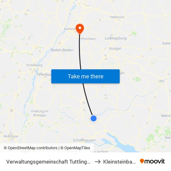 Verwaltungsgemeinschaft Tuttlingen to Kleinsteinbach map