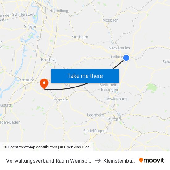 Verwaltungsverband Raum Weinsberg to Kleinsteinbach map