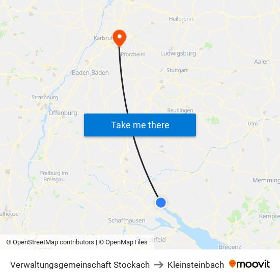 Verwaltungsgemeinschaft Stockach to Kleinsteinbach map