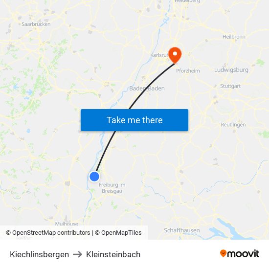 Kiechlinsbergen to Kleinsteinbach map