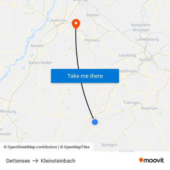 Dettensee to Kleinsteinbach map