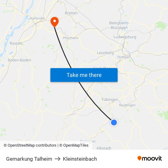 Gemarkung Talheim to Kleinsteinbach map