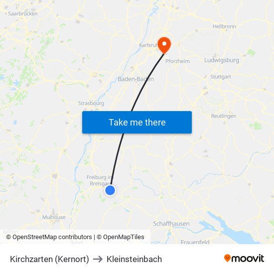 Kirchzarten (Kernort) to Kleinsteinbach map