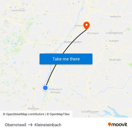 Oberrotweil to Kleinsteinbach map