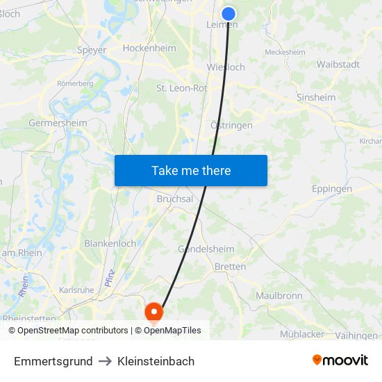 Emmertsgrund to Kleinsteinbach map