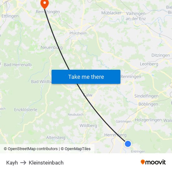 Kayh to Kleinsteinbach map