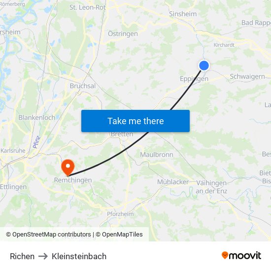 Richen to Kleinsteinbach map