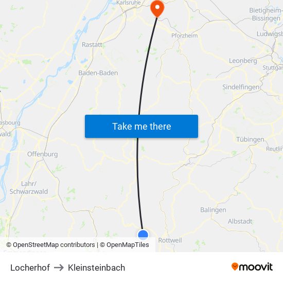 Locherhof to Kleinsteinbach map