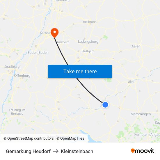 Gemarkung Heudorf to Kleinsteinbach map