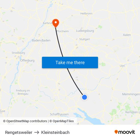 Rengetsweiler to Kleinsteinbach map