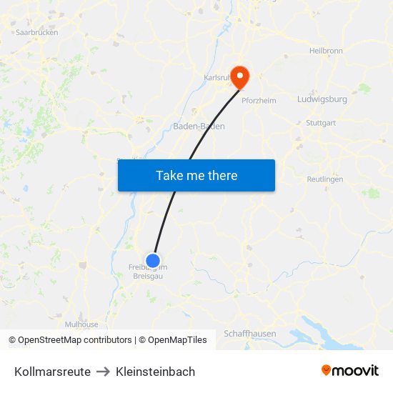 Kollmarsreute to Kleinsteinbach map