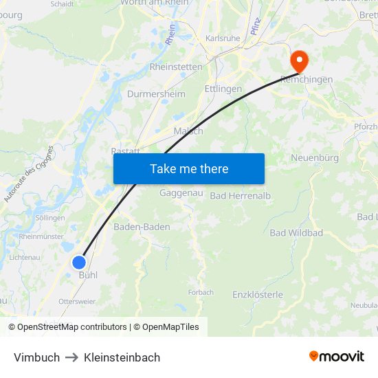 Vimbuch to Kleinsteinbach map