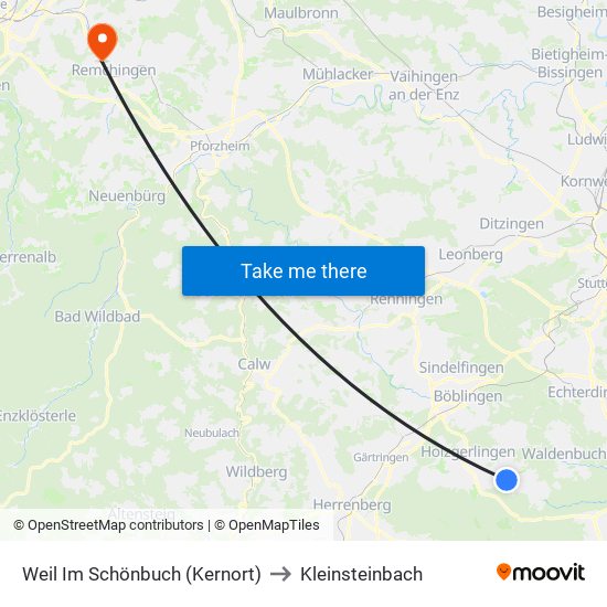 Weil Im Schönbuch (Kernort) to Kleinsteinbach map