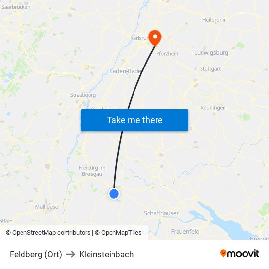 Feldberg (Ort) to Kleinsteinbach map