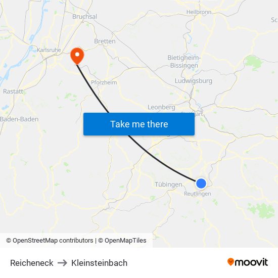 Reicheneck to Kleinsteinbach map