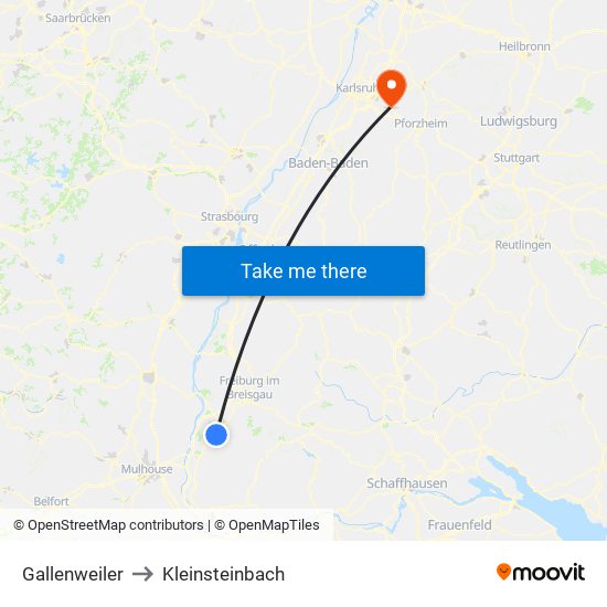 Gallenweiler to Kleinsteinbach map