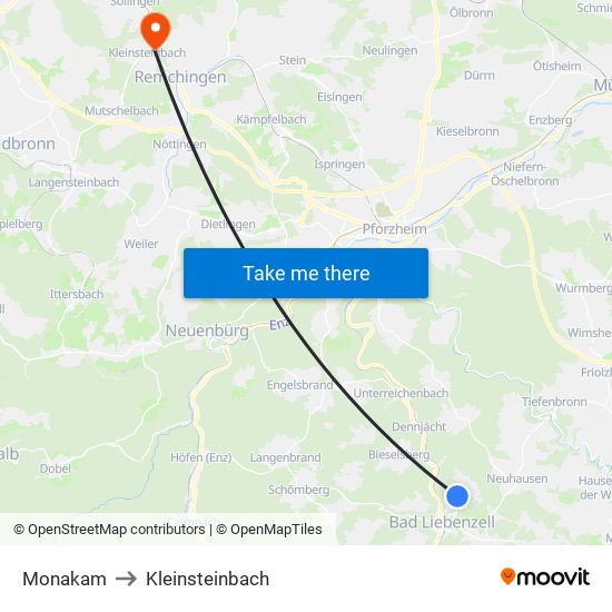 Monakam to Kleinsteinbach map