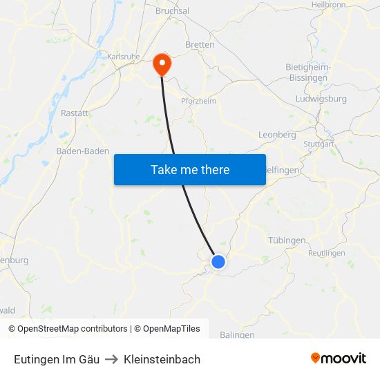 Eutingen Im Gäu to Kleinsteinbach map