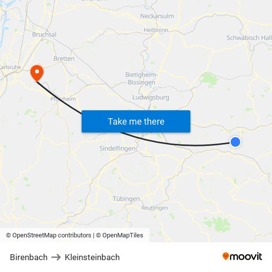 Birenbach to Kleinsteinbach map
