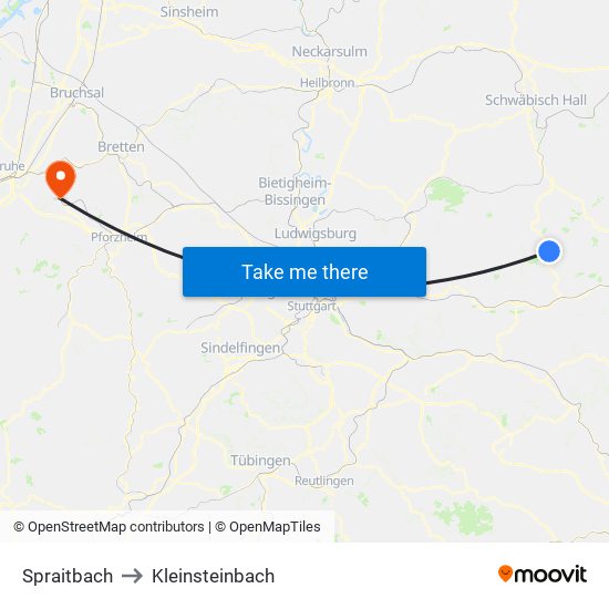Spraitbach to Kleinsteinbach map