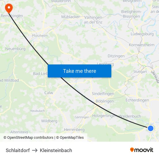 Schlaitdorf to Kleinsteinbach map