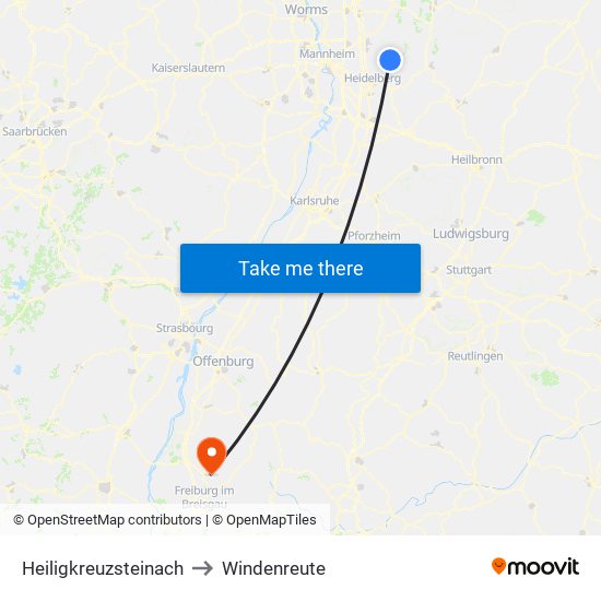 Heiligkreuzsteinach to Windenreute map