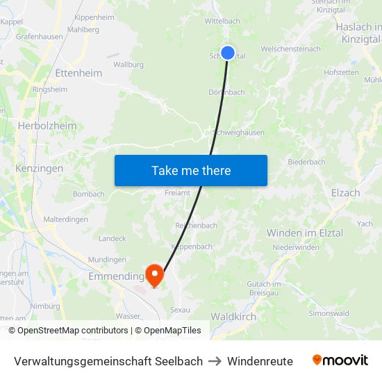 Verwaltungsgemeinschaft Seelbach to Windenreute map