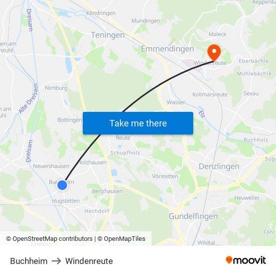 Buchheim to Windenreute map