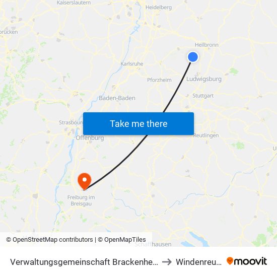 Verwaltungsgemeinschaft Brackenheim to Windenreute map