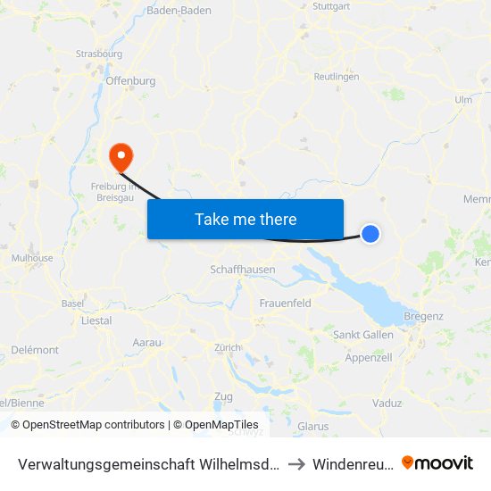 Verwaltungsgemeinschaft Wilhelmsdorf to Windenreute map