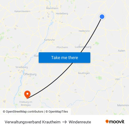 Verwaltungsverband Krautheim to Windenreute map