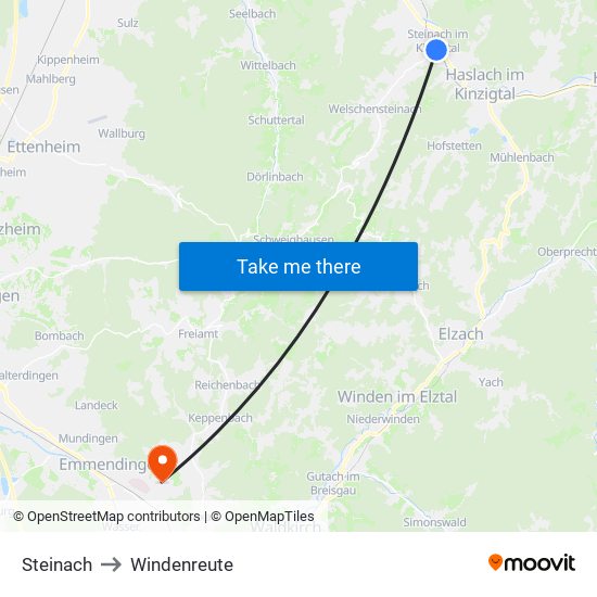 Steinach to Windenreute map