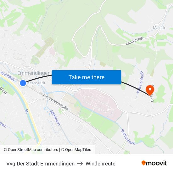 Vvg Der Stadt Emmendingen to Windenreute map