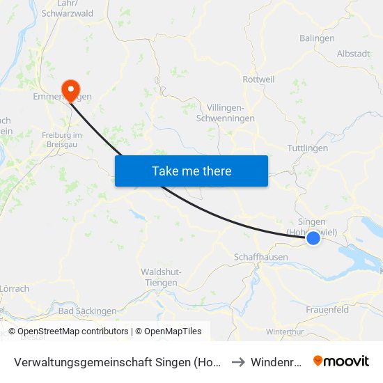 Verwaltungsgemeinschaft Singen (Hohentwiel) to Windenreute map