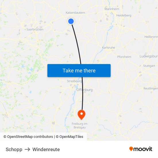 Schopp to Windenreute map