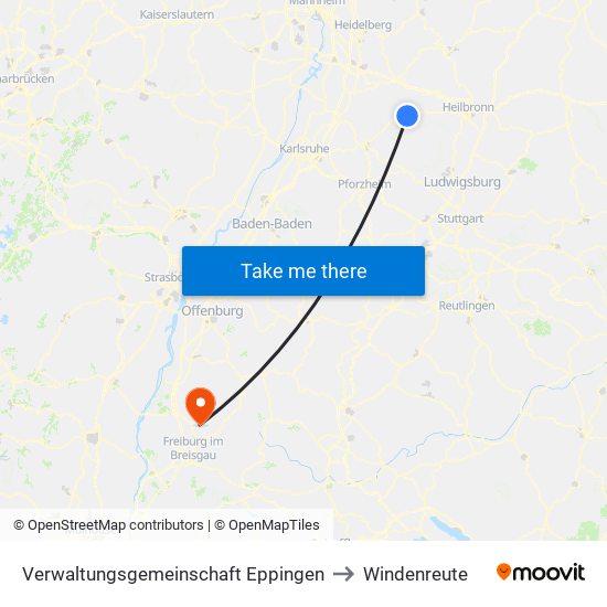 Verwaltungsgemeinschaft Eppingen to Windenreute map