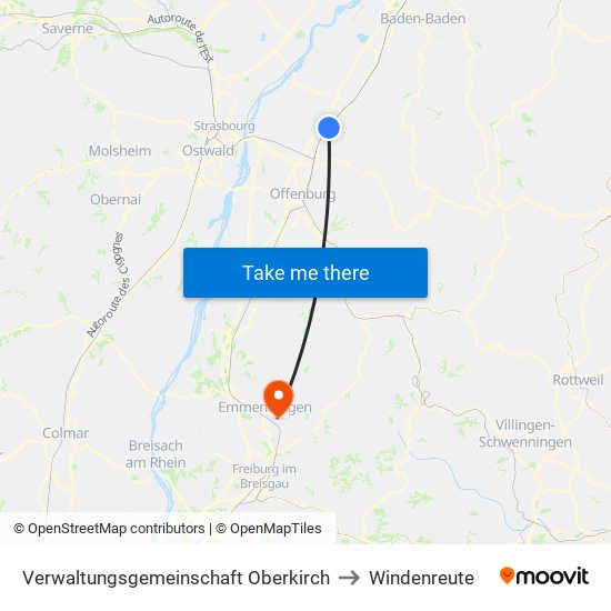 Verwaltungsgemeinschaft Oberkirch to Windenreute map