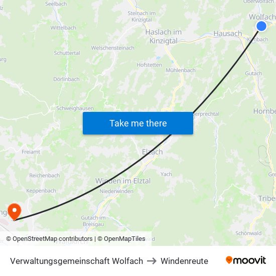 Verwaltungsgemeinschaft Wolfach to Windenreute map