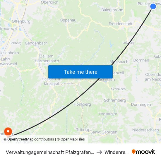 Verwaltungsgemeinschaft Pfalzgrafenweiler to Windenreute map