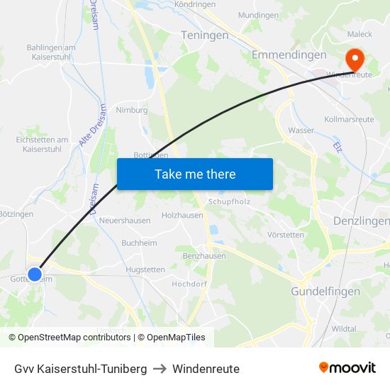 Gvv Kaiserstuhl-Tuniberg to Windenreute map