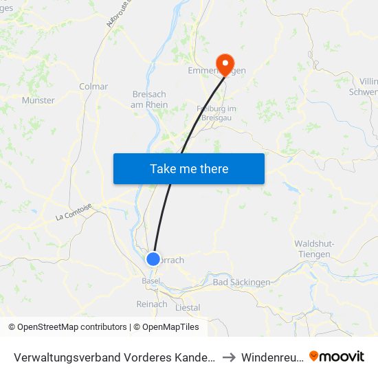 Verwaltungsverband Vorderes Kandertal to Windenreute map