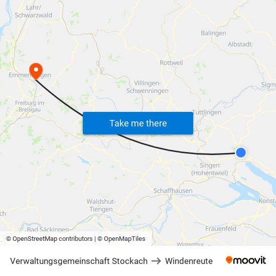 Verwaltungsgemeinschaft Stockach to Windenreute map