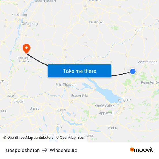 Gospoldshofen to Windenreute map