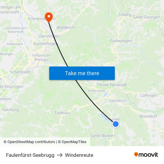 Faulenfürst-Seebrugg to Windenreute map