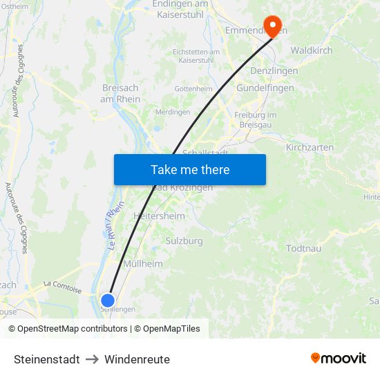 Steinenstadt to Windenreute map