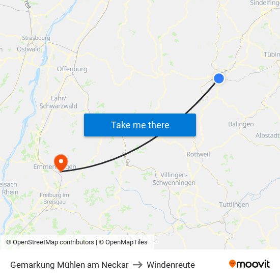 Gemarkung Mühlen am Neckar to Windenreute map