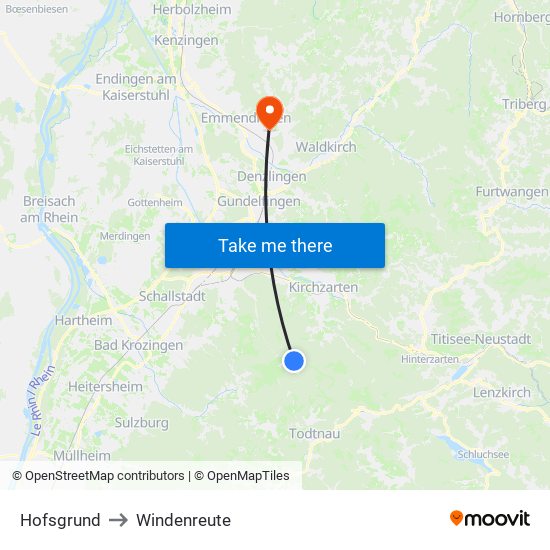 Hofsgrund to Windenreute map