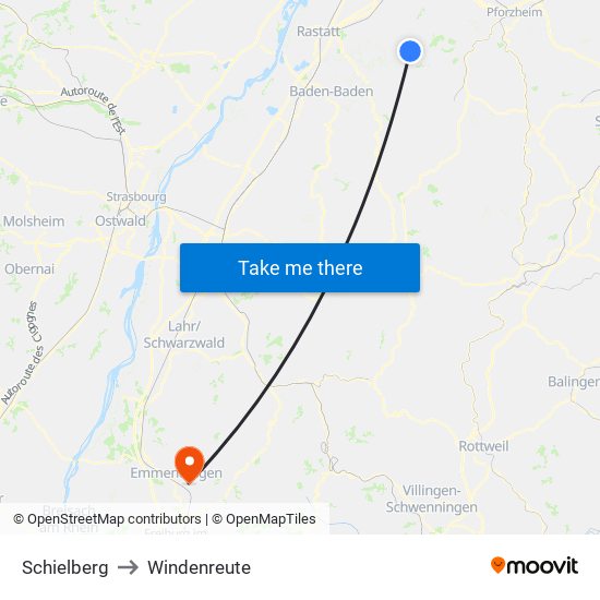 Schielberg to Windenreute map