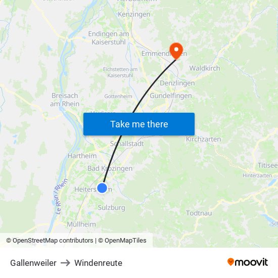 Gallenweiler to Windenreute map