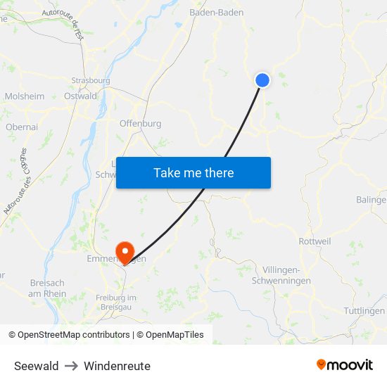 Seewald to Windenreute map